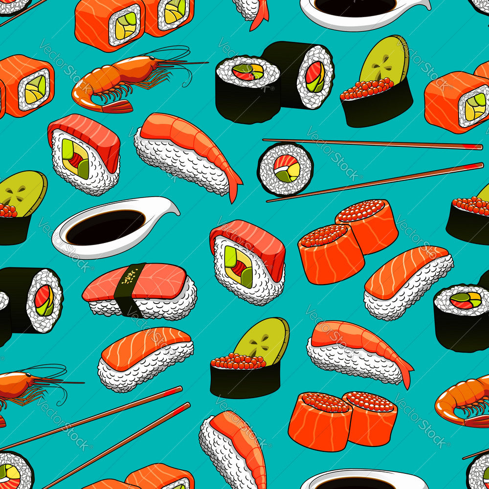 Sushi Bright Colors Pattern