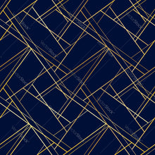 Load image into Gallery viewer, Dark Blue Art Deco Modern Lines Pattern
