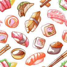 Load image into Gallery viewer, Sushi Pastel Watercolors Pattern
