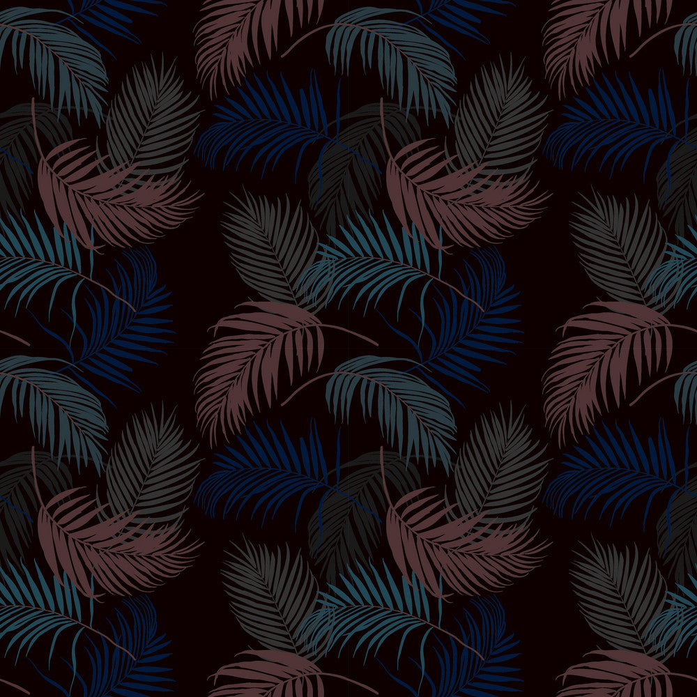 Jungle Foliage Dark Jewel Tones Pattern