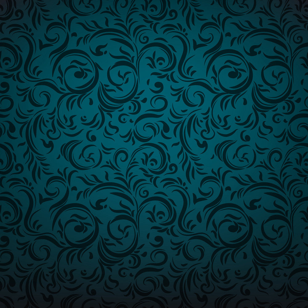 Dark Green Decorative Floral Pattern