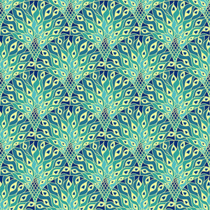 Peacocks w/ Green Color Pattern