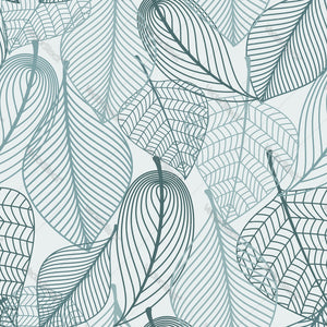 Green Leaves Outlined Pattern