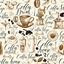 Load image into Gallery viewer, Coffee Shop Icons &amp; Words Pattern
