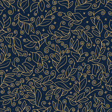 Load image into Gallery viewer, Gold &amp; Navy Decorative Floral Pattern
