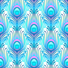 Load image into Gallery viewer, Peacock Feathers w/ Bright Colors Pattern

