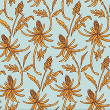 Load image into Gallery viewer, Orange Japanese Mums w/ Blue Background Pattern
