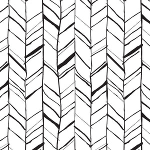Black & White Hand-Drawn Herringbone Pattern