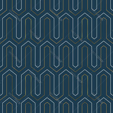 Load image into Gallery viewer, Gold Art Deco Modern Lines Pattern
