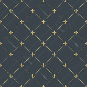 Fleur-De-Lis Gold w/ Blue Background Pattern