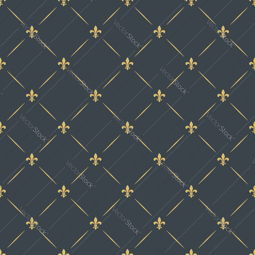 Fleur-De-Lis Gold w/ Blue Background Pattern