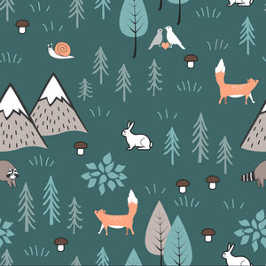 Fox, Rabbit & Forest Pattern