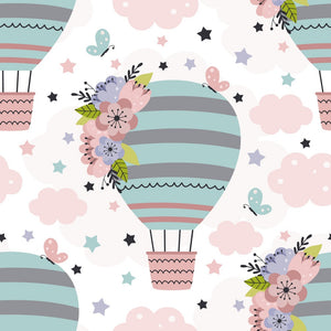 Hot Air Balloons w/ Flowers Pattern