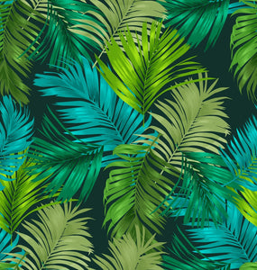 Jungle Foliage Bright Greens Pattern