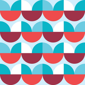 Shades of Red, White & Blue Shapes Pattern