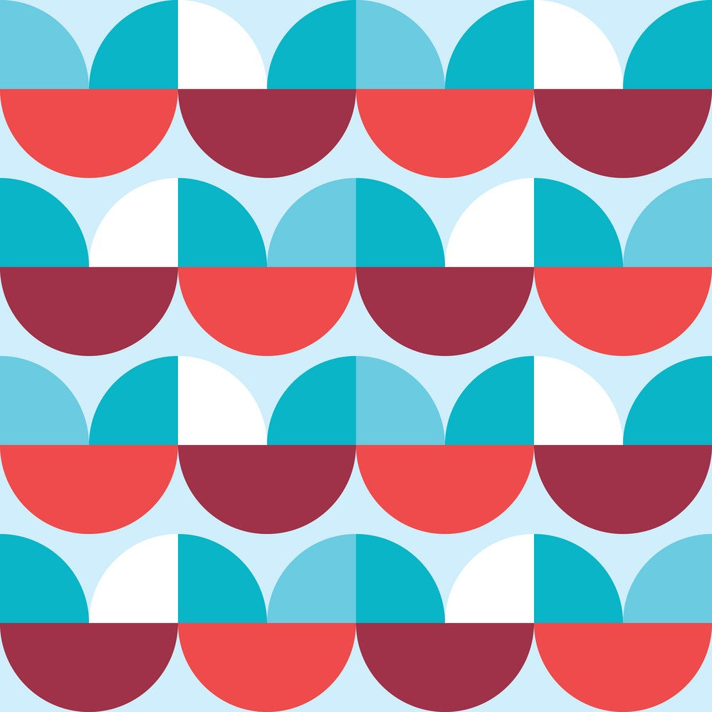 Shades of Red, White & Blue Shapes Pattern