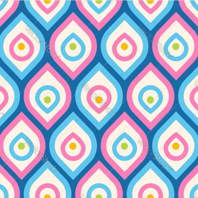 Peacock Style Pink & Blue Pattern