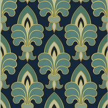 Load image into Gallery viewer, Green Abstract Fleur-De-Lis Pattern

