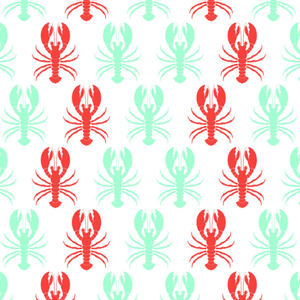 Lobster Theme Pattern (Mint, Green, Red)
