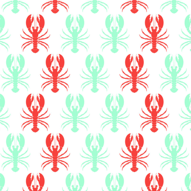 Lobster Theme Pattern (Mint, Green, Red)
